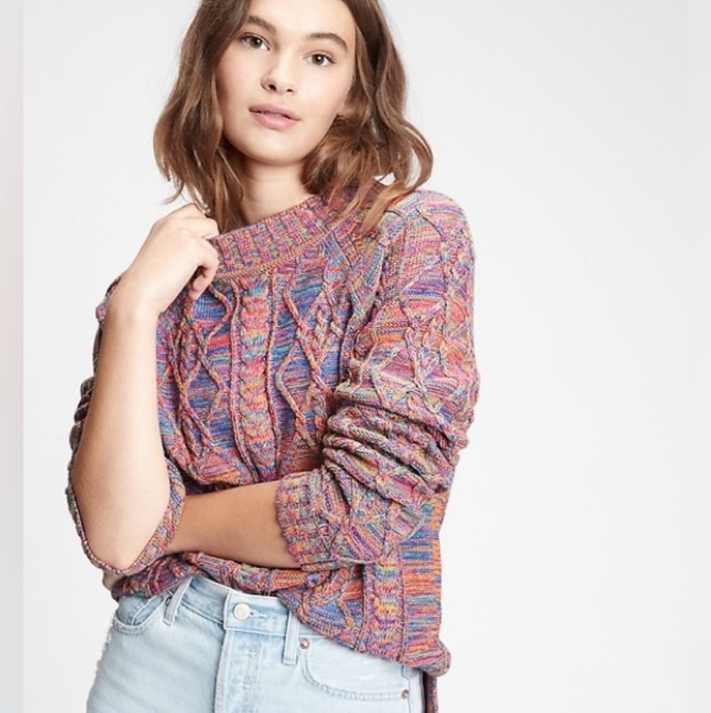 Gap Multicolor Cable Knit Sweater